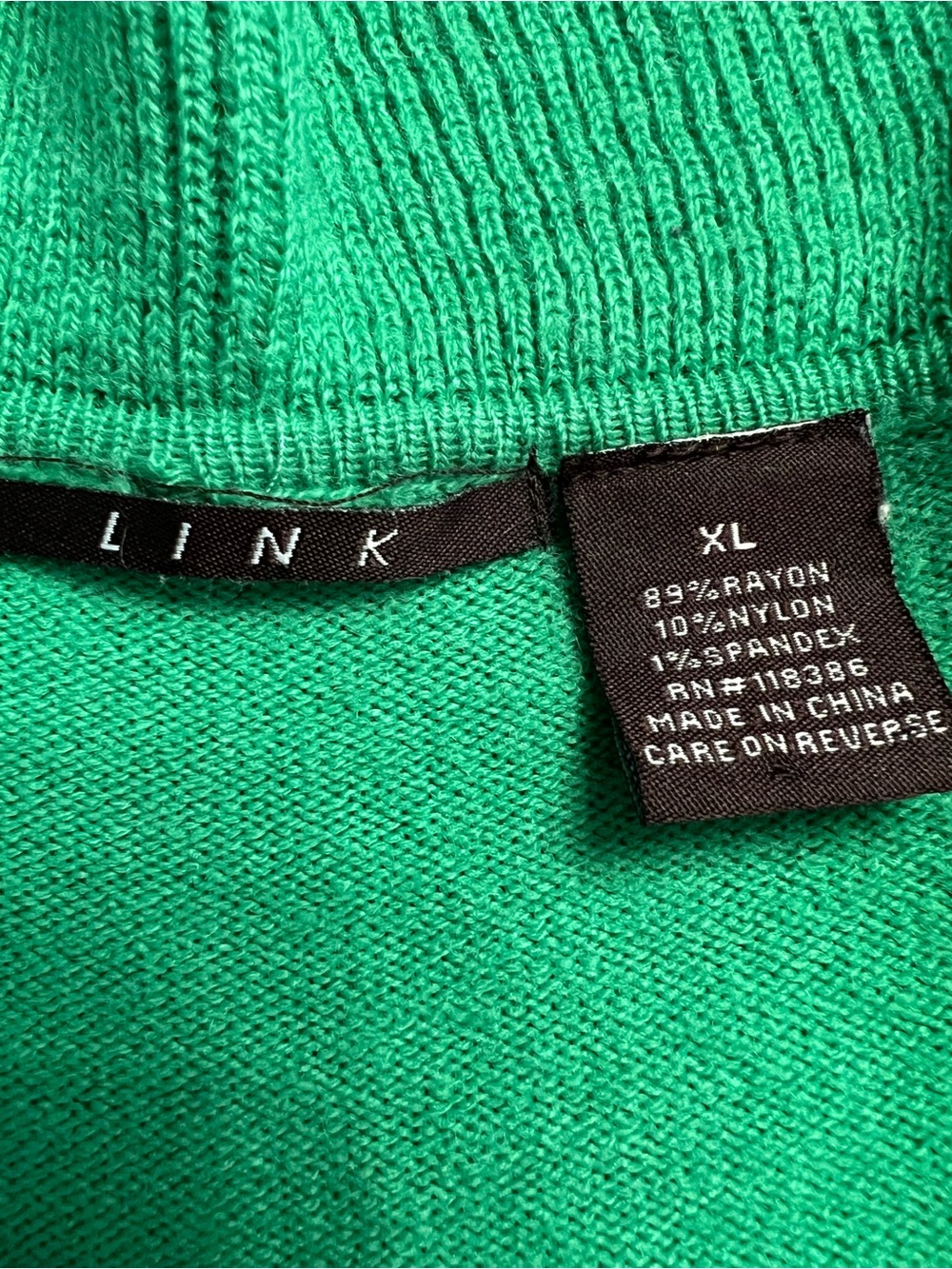 Link Green Ruffle-Front Open Cardigan. Size XL - Picture 5 of 7